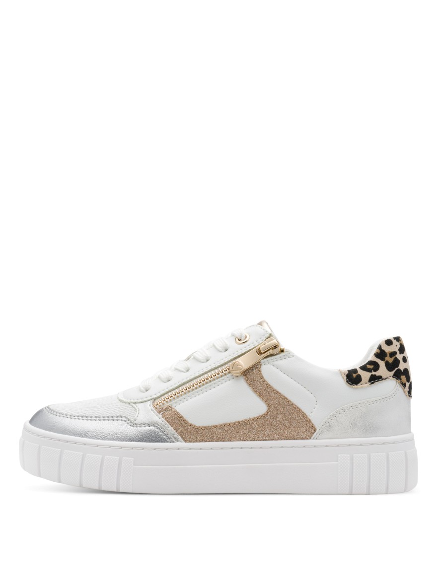 Basket Marco Tozzi 23702 blanche détails pailletés | Marina & Paloma