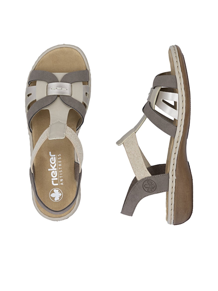 Nu-Pied Rieker 65918-64 beige taupe Antistress confortable | Marina & Paloma