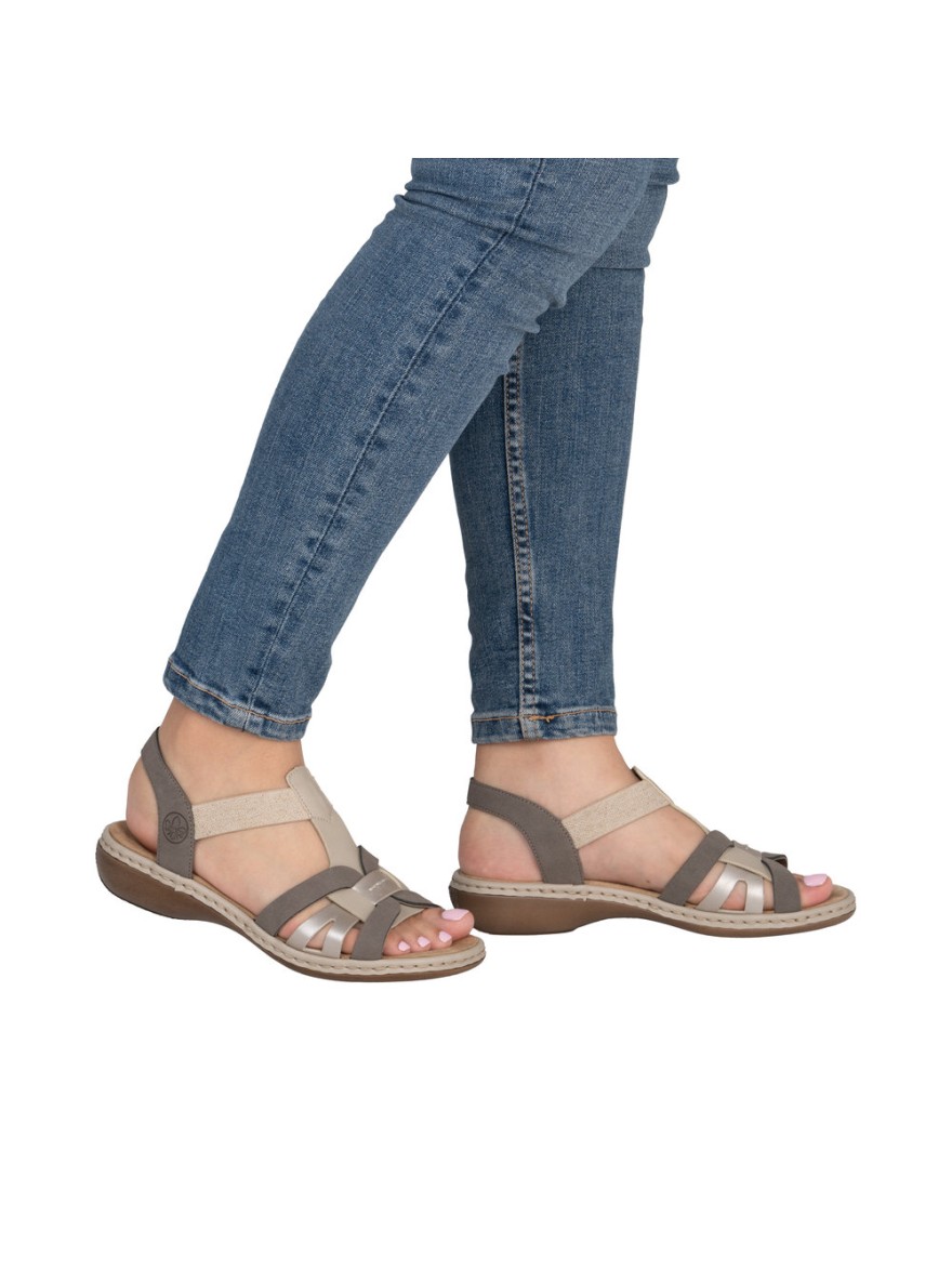 Nu-Pied Rieker 65918-64 beige taupe Antistress confortable | Marina & Paloma