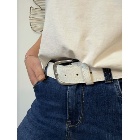 Ceinture Femme Blanche Boucle Argent Marina | Marina & Paloma