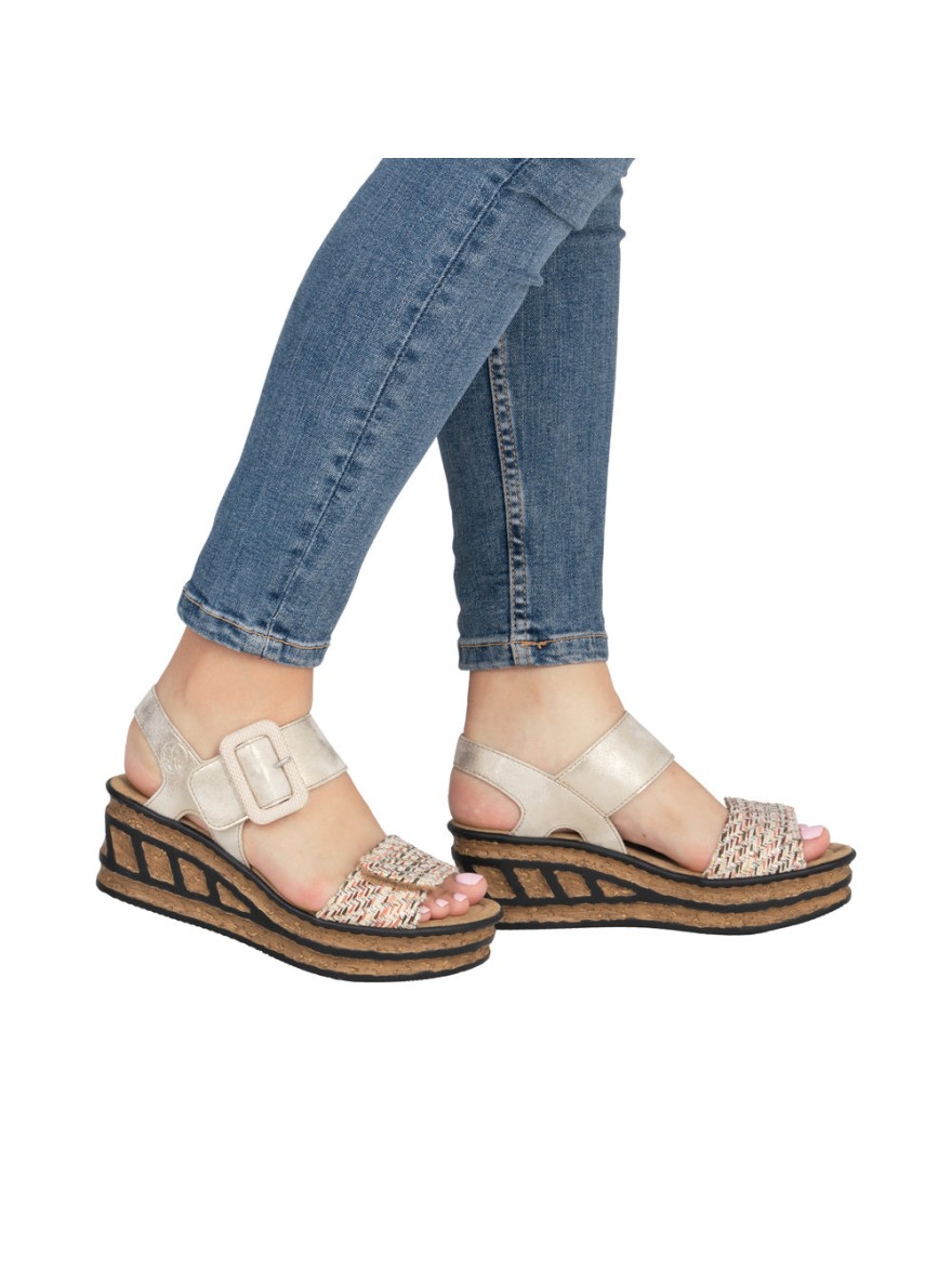 Nu-pieds Rieker 68172-60 compensés Antistress | Marina & Paloma