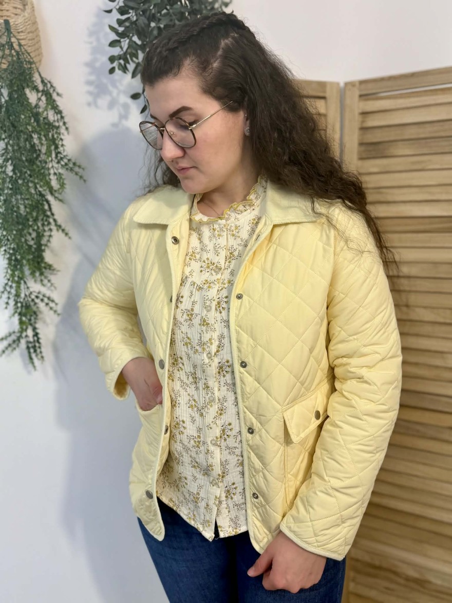 Doudoune Matelassée Jaune Pastel Escandelle Mi-Saison | Marina & Paloma