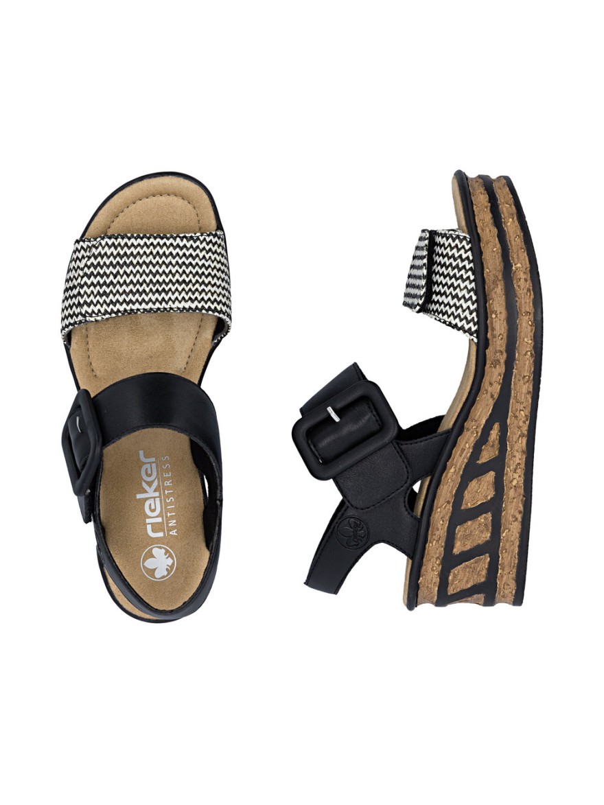 Nu-pieds Rieker 68172-00 Compensés Antistress Femme | Marina & Paloma