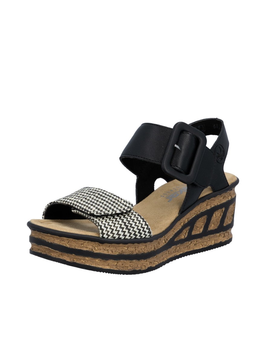 Nu-pieds Rieker 68172-00 Compensés Antistress Femme | Marina & Paloma