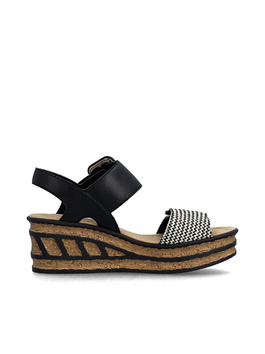 Nu-pieds Rieker 68172-00 Compensés Antistress Femme | Marina & Paloma
