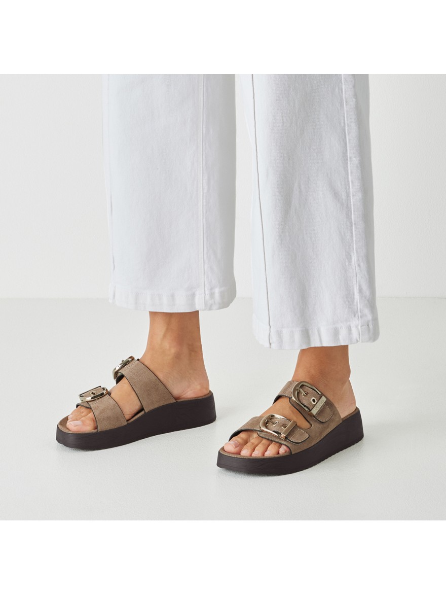 Mule Tamaris 27416 Taupe Plateforme Confort | Marina & Paloma