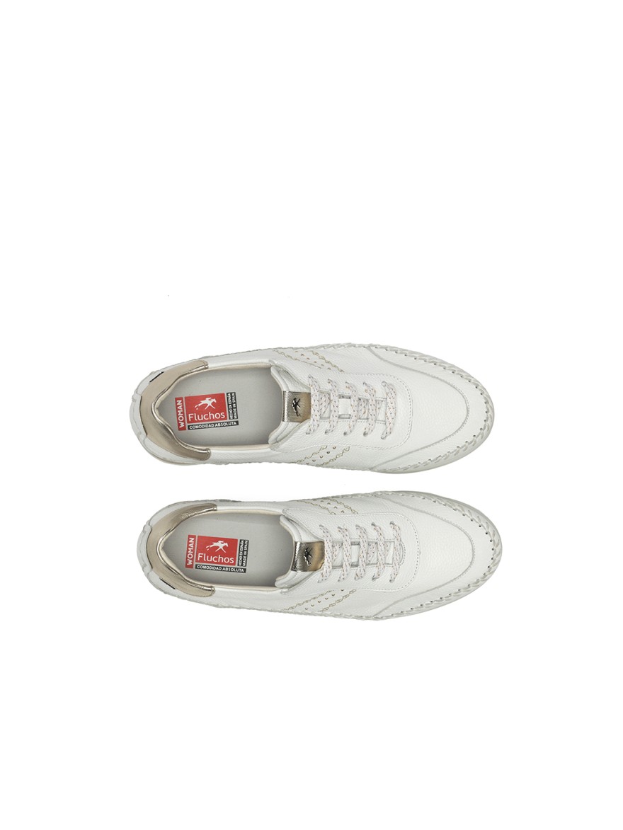 Basket Fluchos F2143 Cuir Blanc Souple Confort | Marina & Paloma