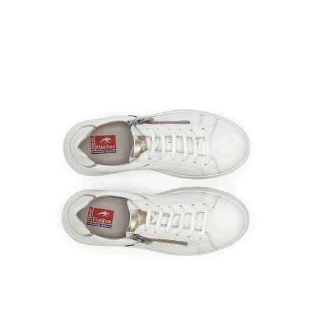 Basket Fluchos F2204 Cuir Blanc Zip Confort | Marina & Paloma