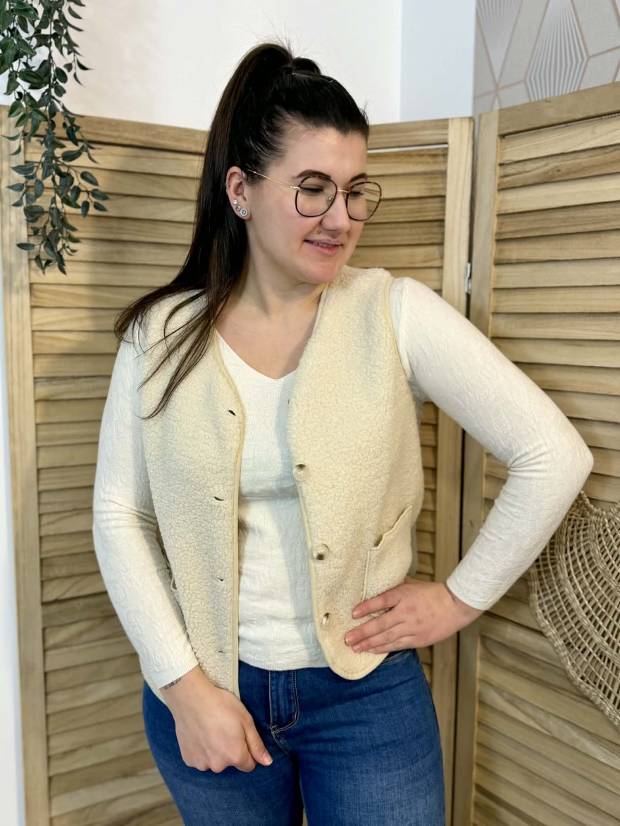 Gilet sans manches écru | Marina & Paloma