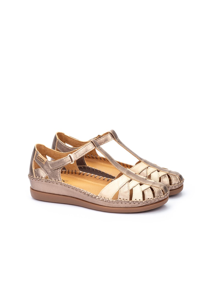 Sandale Pikolinos Cadaques W8K-0705 Cuir Crème Bronze | Marina & Paloma