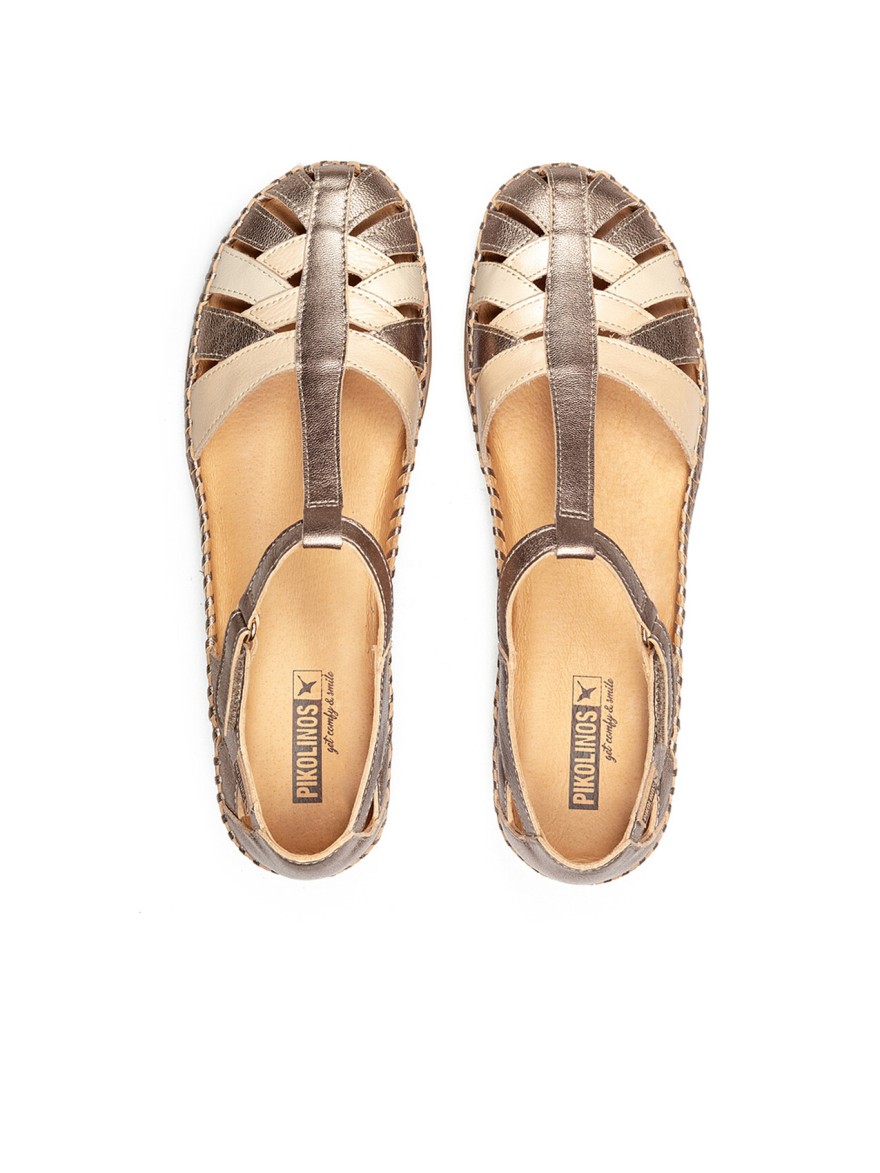 Sandale Pikolinos Cadaques W8K-0705 Cuir Crème Bronze | Marina & Paloma