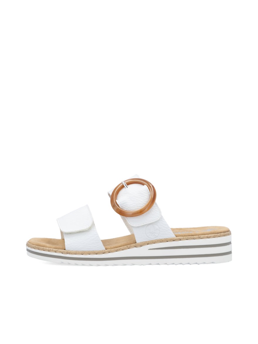 Mule Rieker V0692-80 Blanche Confort à Brides | Marina & Paloma