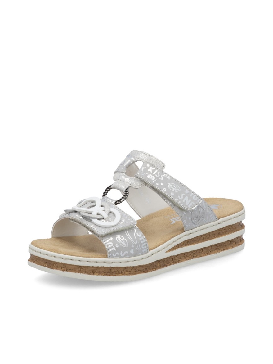 Mule Confort Rieker 63936-90 Argentée à Brides Réglables | Marina & Paloma