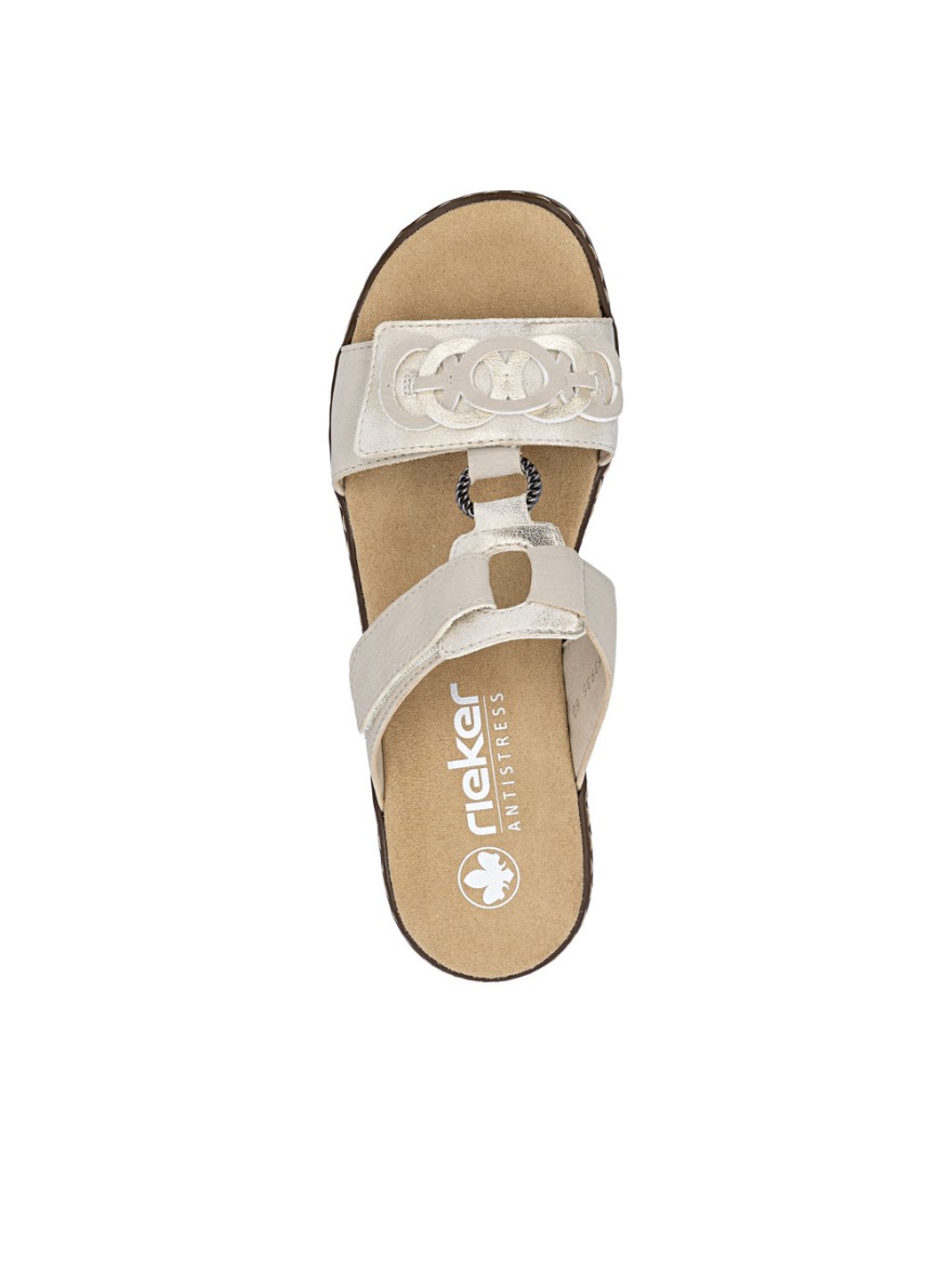 Mule Confort Rieker 62936-60 Beige Irisé à Brides | Marina & Paloma