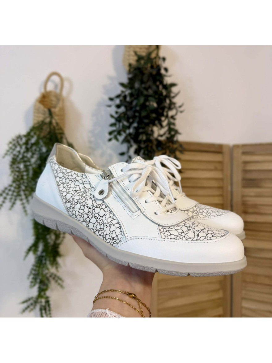 Basket Confort Suave Oxford 6627 Blanche Zip | Marina & Paloma