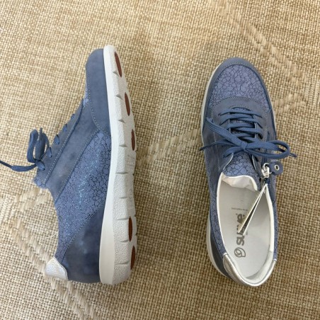 Basket Confort Suave Oxford 6627 Bleu Zip Latéral | Marina & Paloma