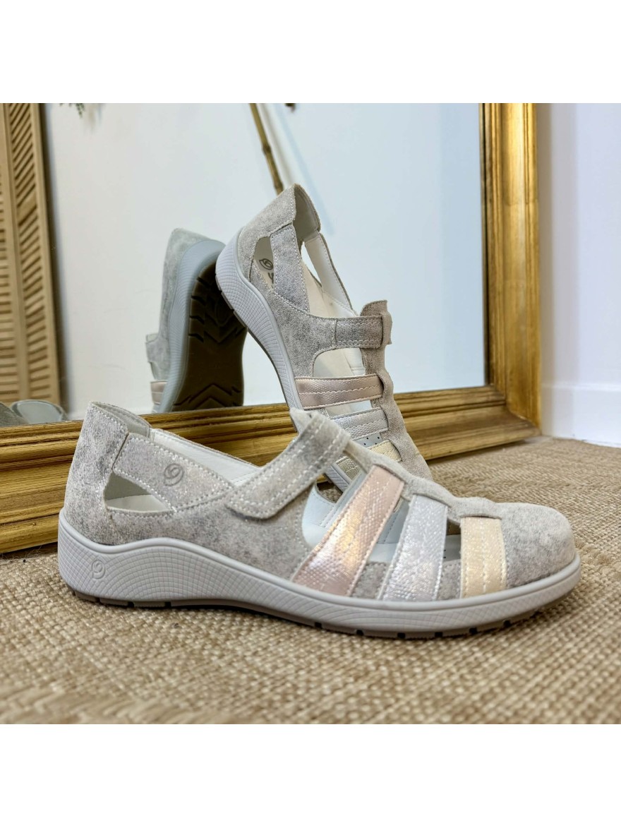 Chaussure Confort Suave 18507 Cuir Gris Multicolore | Marina & Paloma