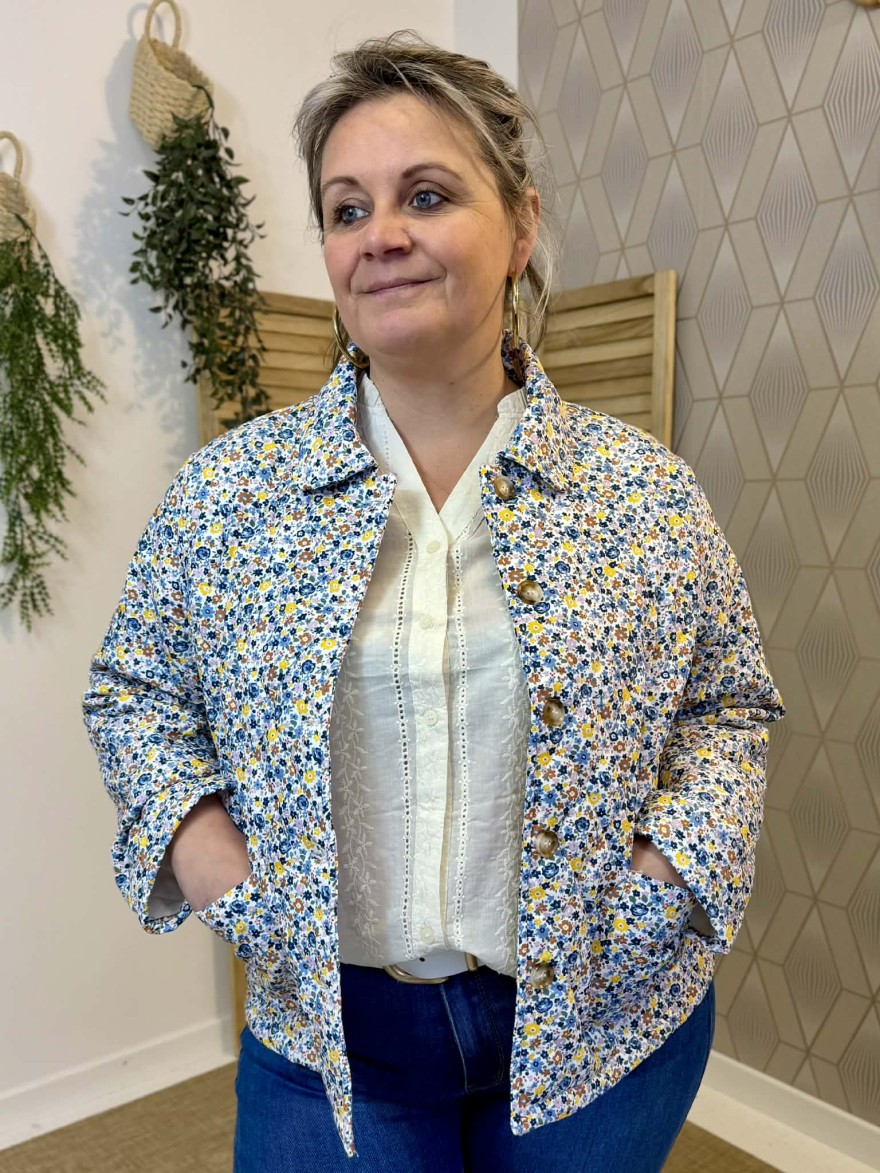 Veste Fleurie Coton Grande Taille In April 86 Printemps | Marina & Paloma