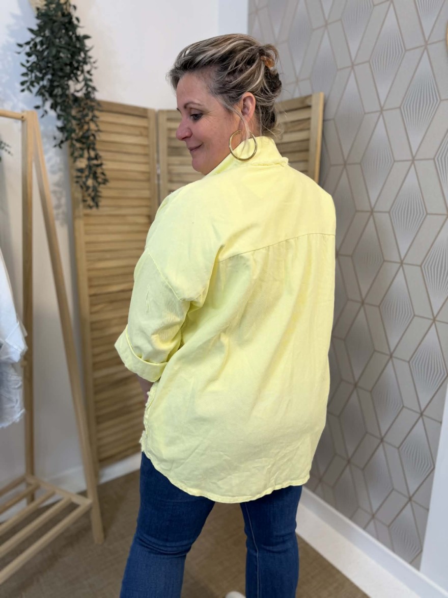 Surchemise Broderie Jaune Grande Taille | Marina & Paloma