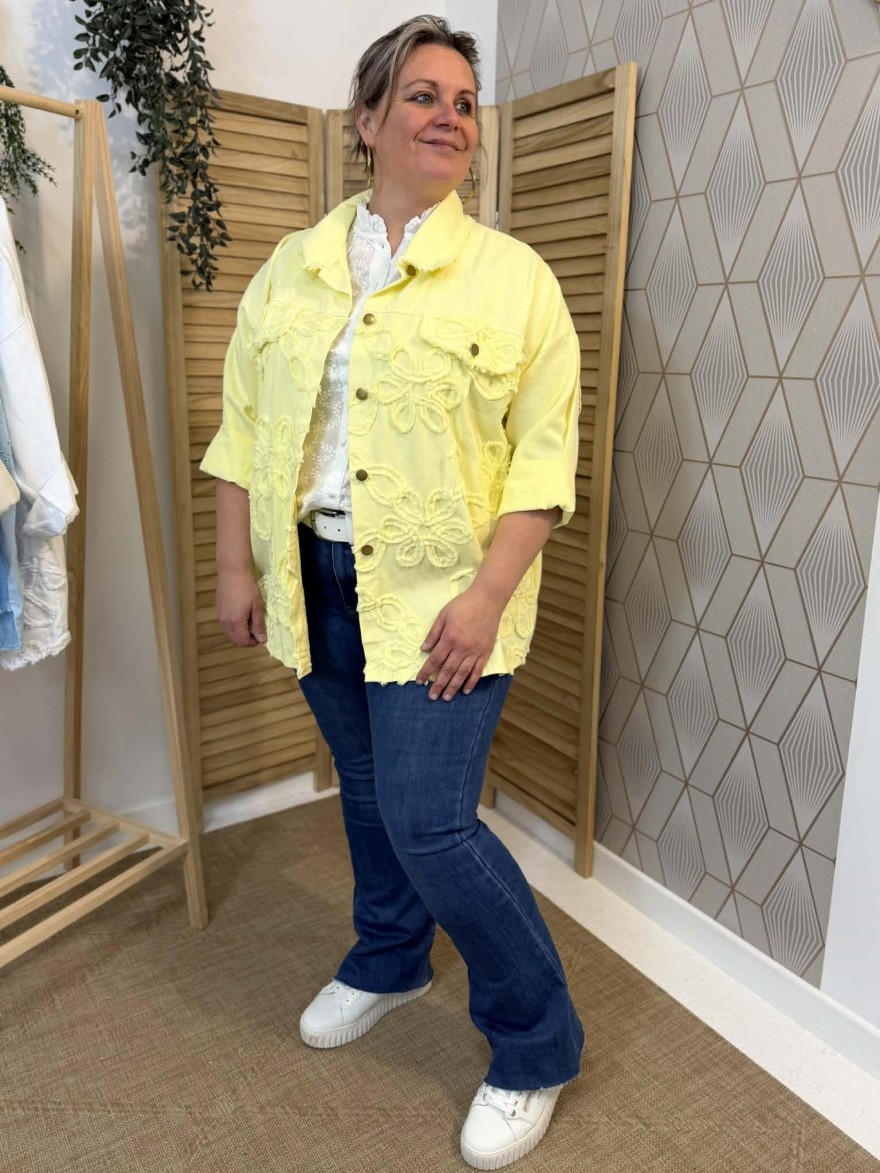 Surchemise Broderie Jaune Grande Taille | Marina & Paloma