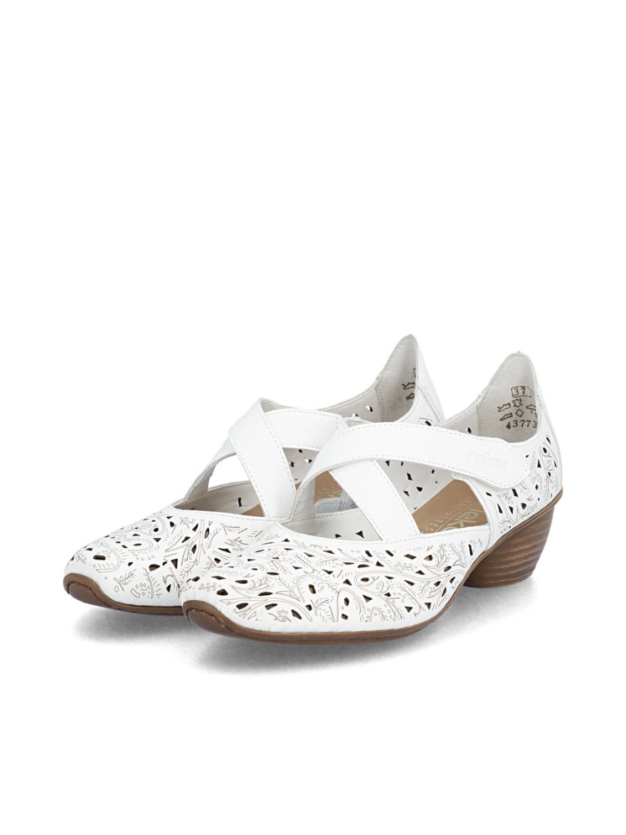 Escarpin Confort Ajouré Blanc Rieker 43773-80 | Marina & Paloma