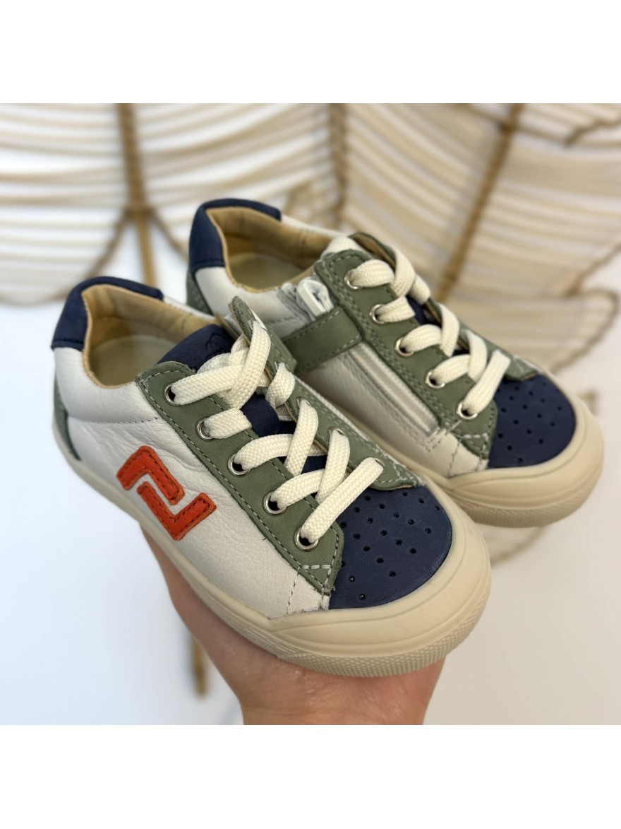 Basket Bellamy Ben cuir garçon lacets zip sport | Marina & Paloma