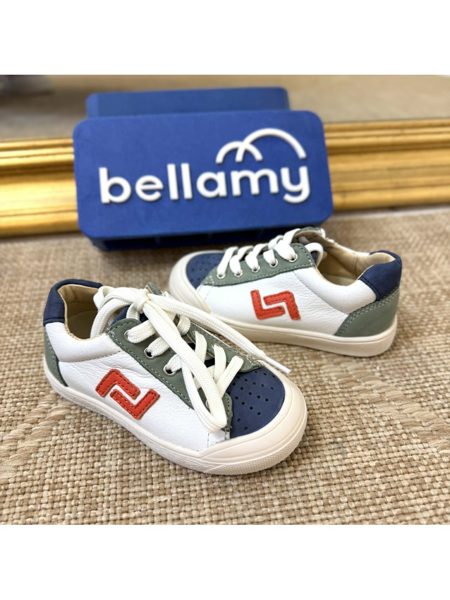Basket Bellamy Ben cuir garçon lacets zip sport | Marina & Paloma