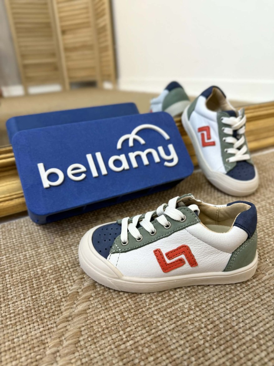 Basket Bellamy Ben cuir garçon lacets zip sport | Marina & Paloma