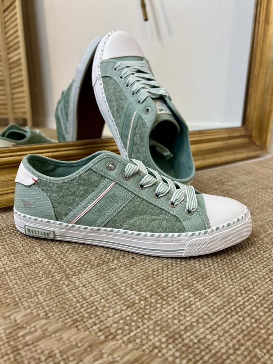 Basket toile Mustang vert pastel motif discret 26M0152003 | Marina & Paloma