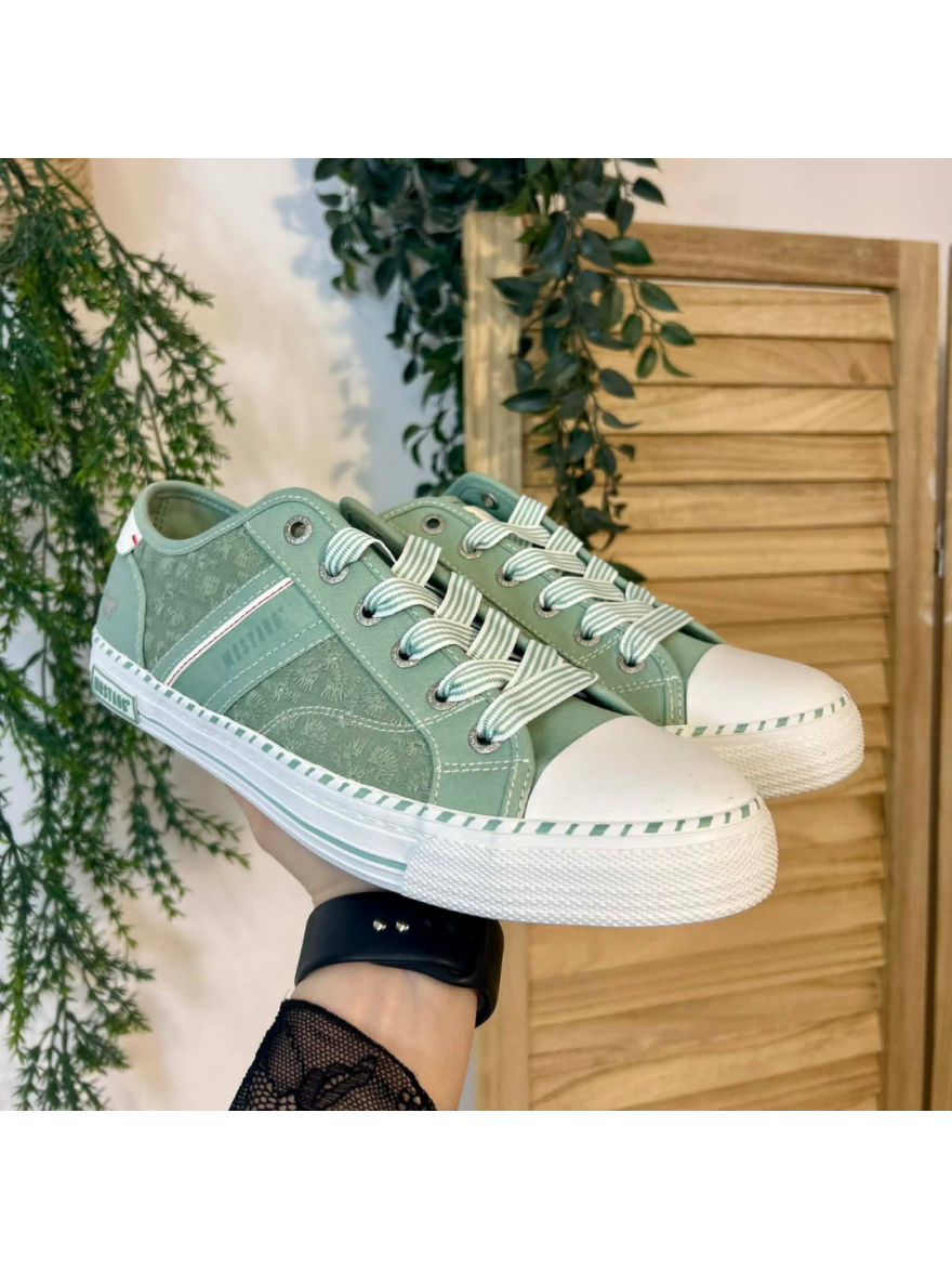 Basket toile Mustang vert pastel motif discret 26M0152003 | Marina & Paloma