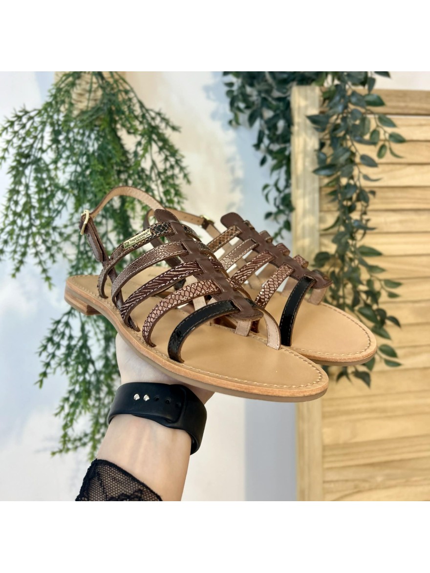 Nu-pied Les Tropéziennes Havagum cuir multibrides | Marina & Paloma