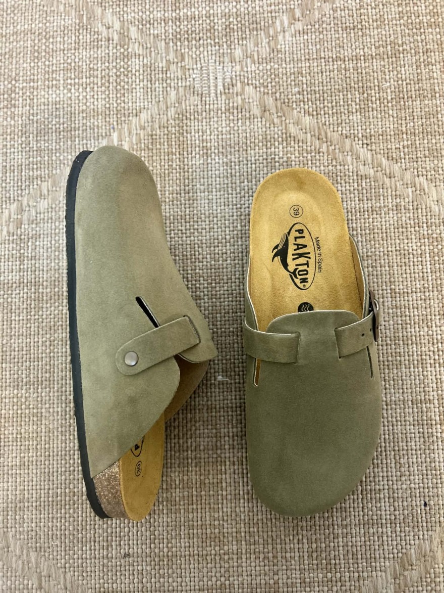 Sabot Plakton Blogg kaki cuir semelle anatomique | Marina & Paloma