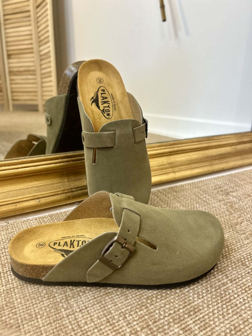 Sabot Plakton Blogg kaki cuir semelle anatomique | Marina & Paloma