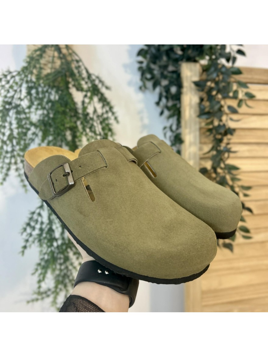 Sabot Plakton Blogg kaki cuir semelle anatomique | Marina & Paloma