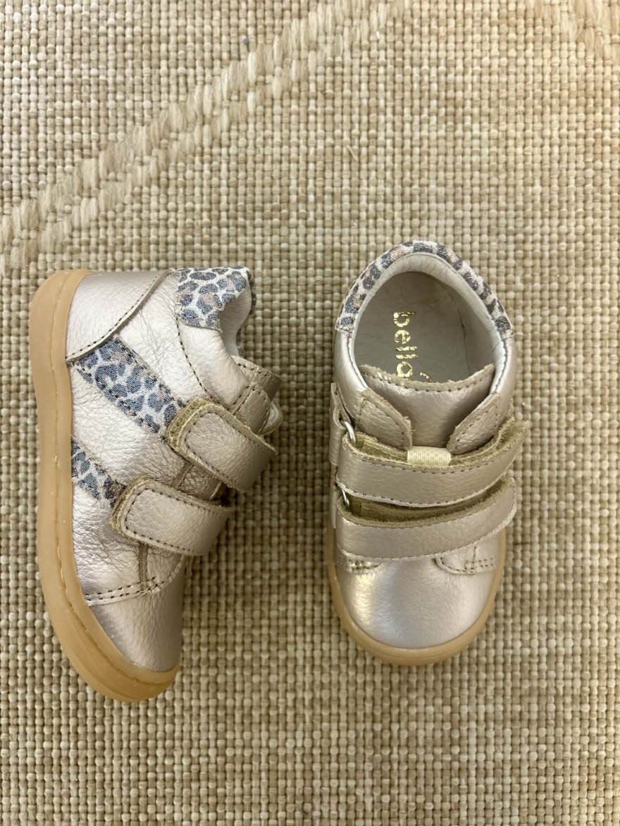 Bottillon Bellamy Minnie doré cuir bébé scratch léopard | Marina & Paloma