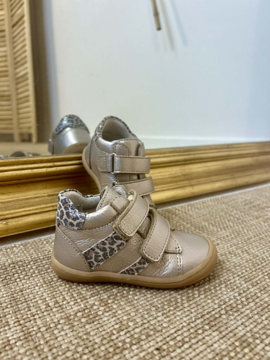 Bottillon Bellamy Minnie doré cuir bébé scratch léopard | Marina & Paloma
