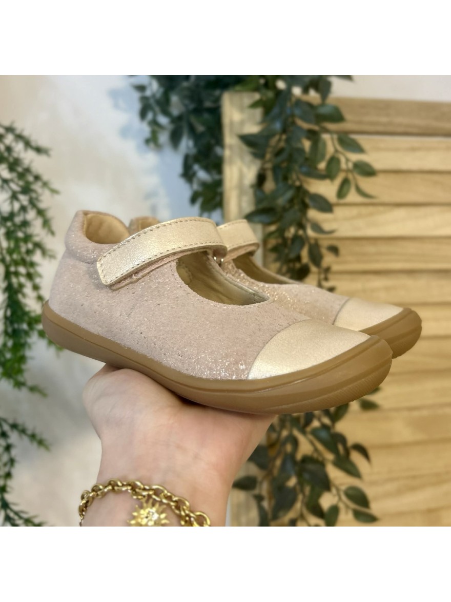 Chaussure fille Bellamy Ossi rose pailleté cuir confortable | Marina & Paloma