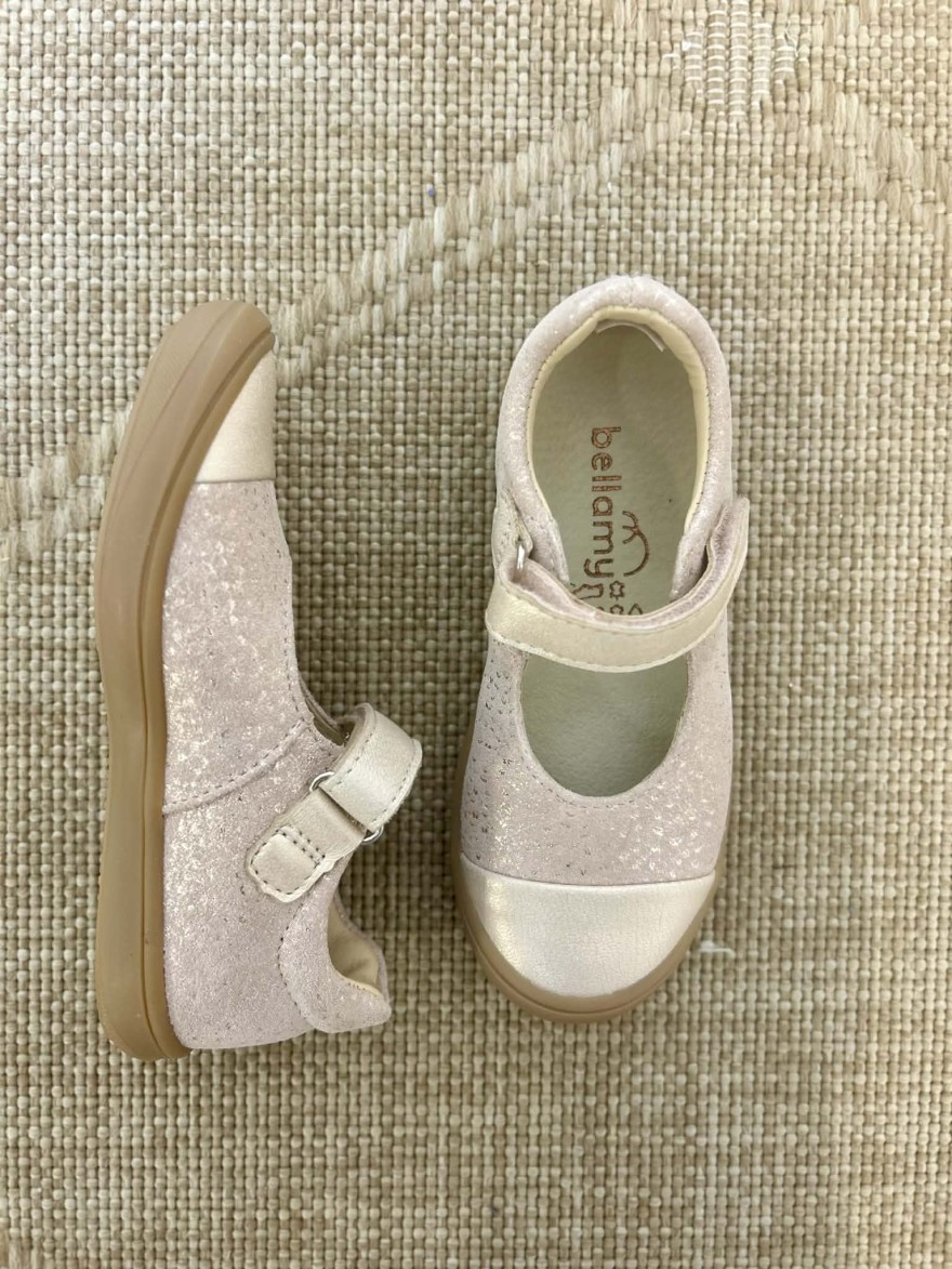 Chaussure fille Bellamy Ossi rose pailleté cuir confortable | Marina & Paloma