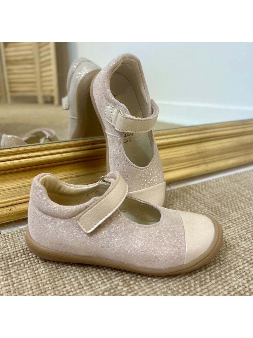Chaussure fille Bellamy Ossi rose pailleté cuir confortable | Marina & Paloma