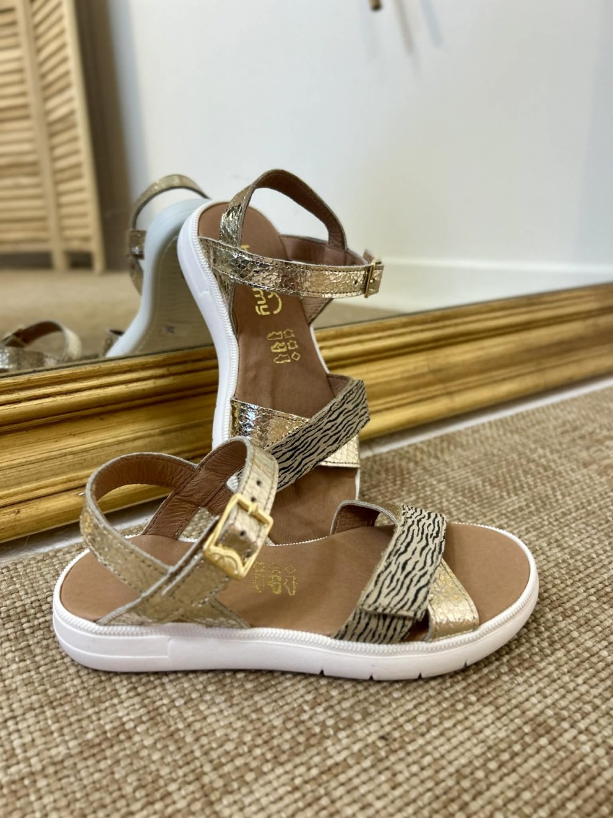 Nu-pied Bellamy Cuvac or fille cuir zébré tendance | Marina & Paloma