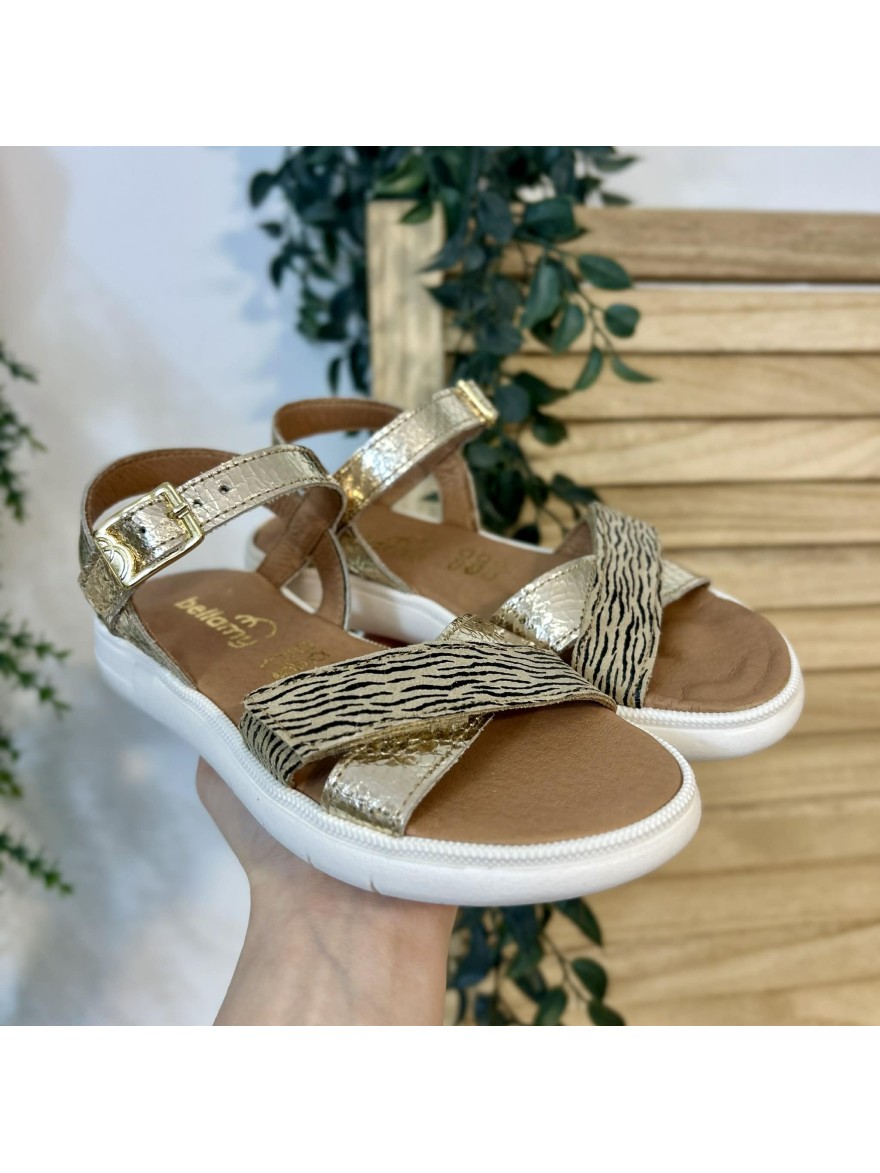 Nu-pied Bellamy Cuvac or fille cuir zébré tendance | Marina & Paloma