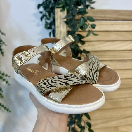 Nu-pied Bellamy Cuvac or fille cuir zébré tendance | Marina & Paloma