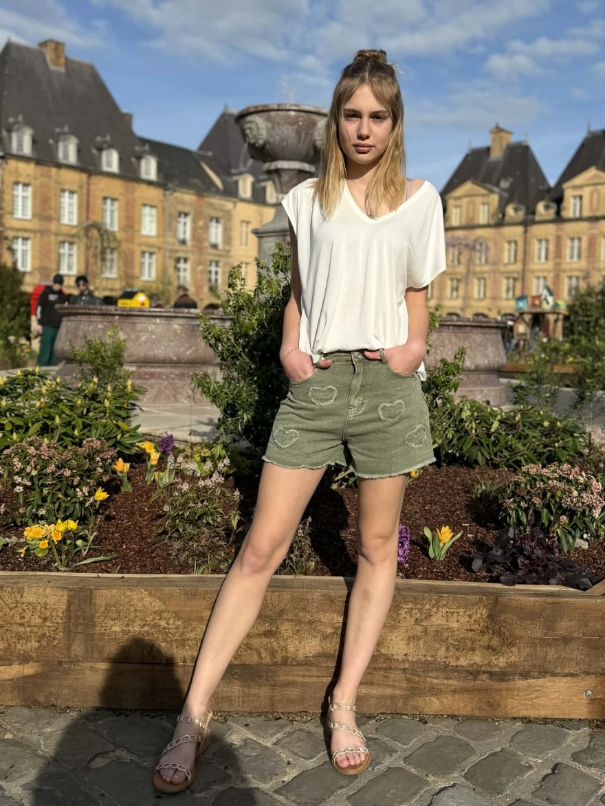 Short en Jean Kaki Kilky | Marina & Paloma