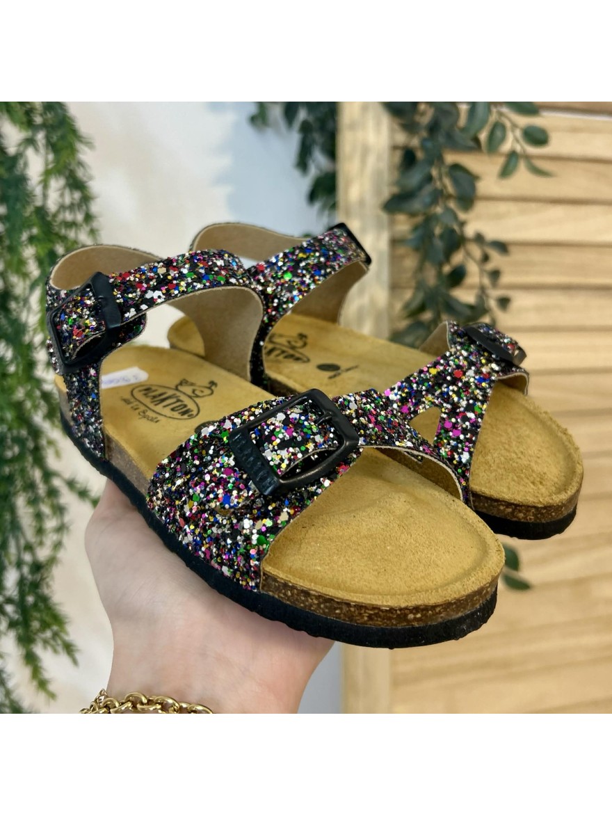 Nu-pied fille Plakton Lisa pailleté multicolore maintien | Marina & Paloma