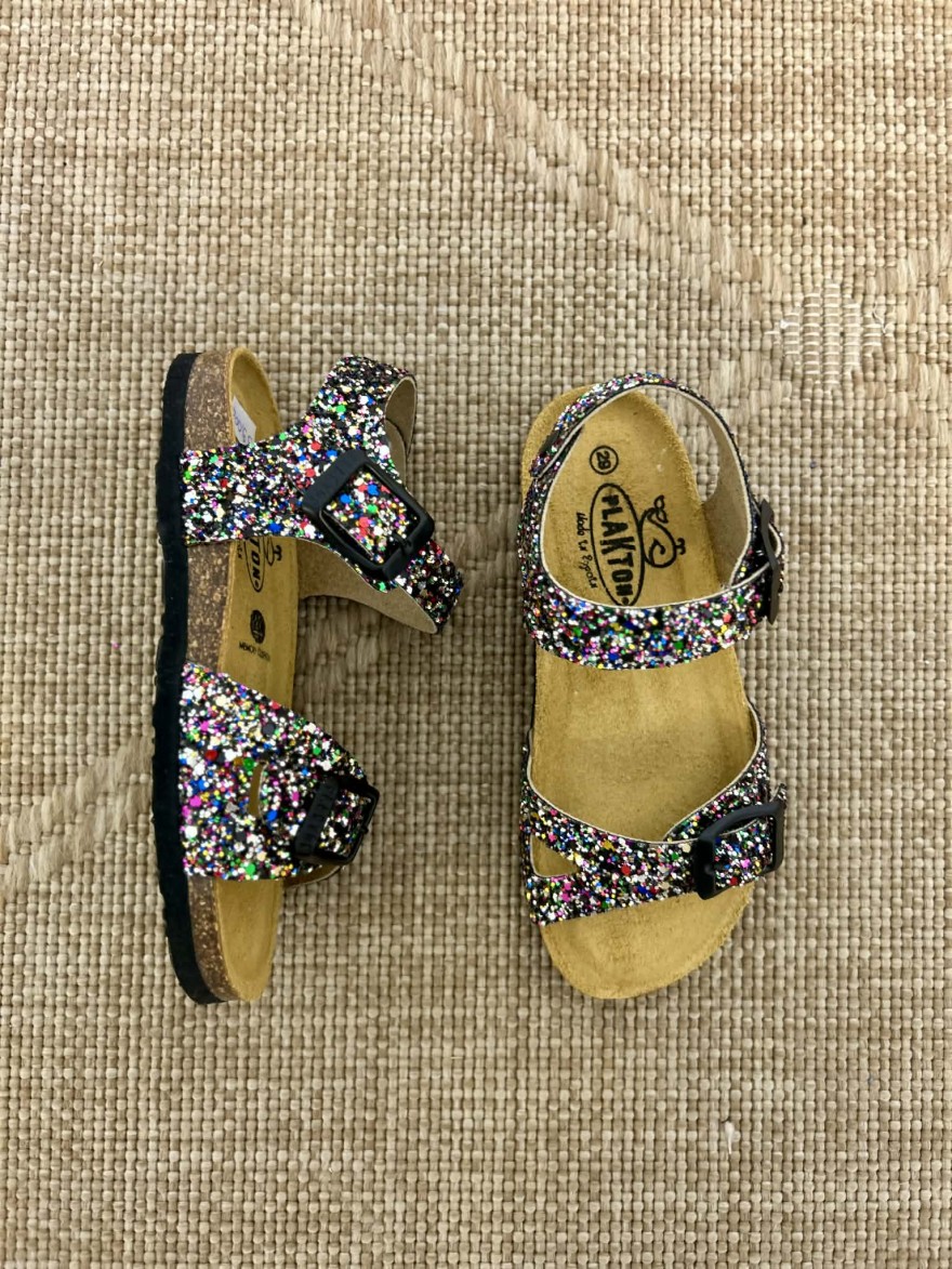 Nu-pied fille Plakton Lisa pailleté multicolore maintien | Marina & Paloma