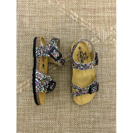 Nu-pied fille Plakton Lisa pailleté multicolore maintien | Marina & Paloma