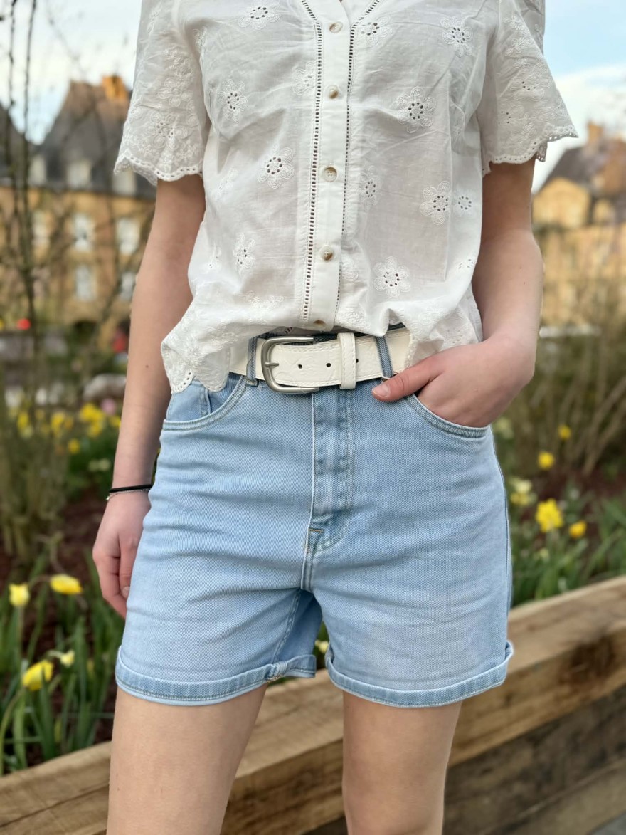 Short jean clair VS Miss taille haute confort été | Marina & Paloma