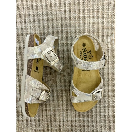 Nu-pied fille Plakton Lisa doré confort liège | Marina & Paloma
