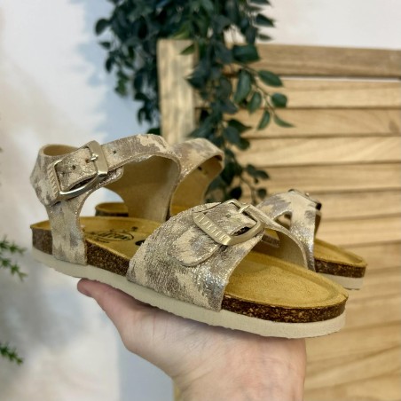 Nu-pied fille Plakton Lisa doré confort liège | Marina & Paloma