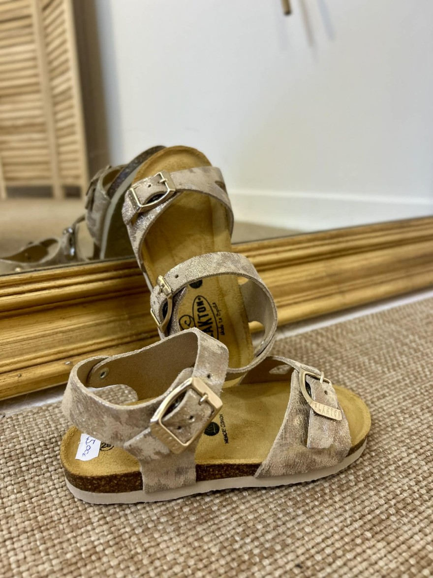 Nu-pied fille Plakton Lisa doré confort liège | Marina & Paloma